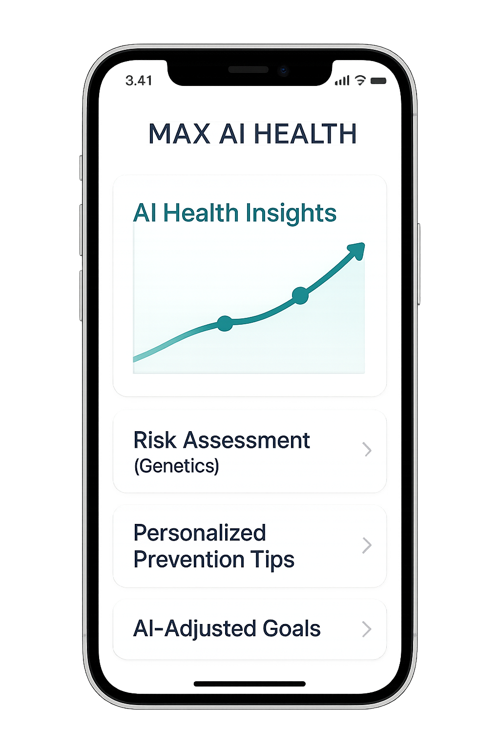 Max AI Health App Dashboard showing personalized health insights